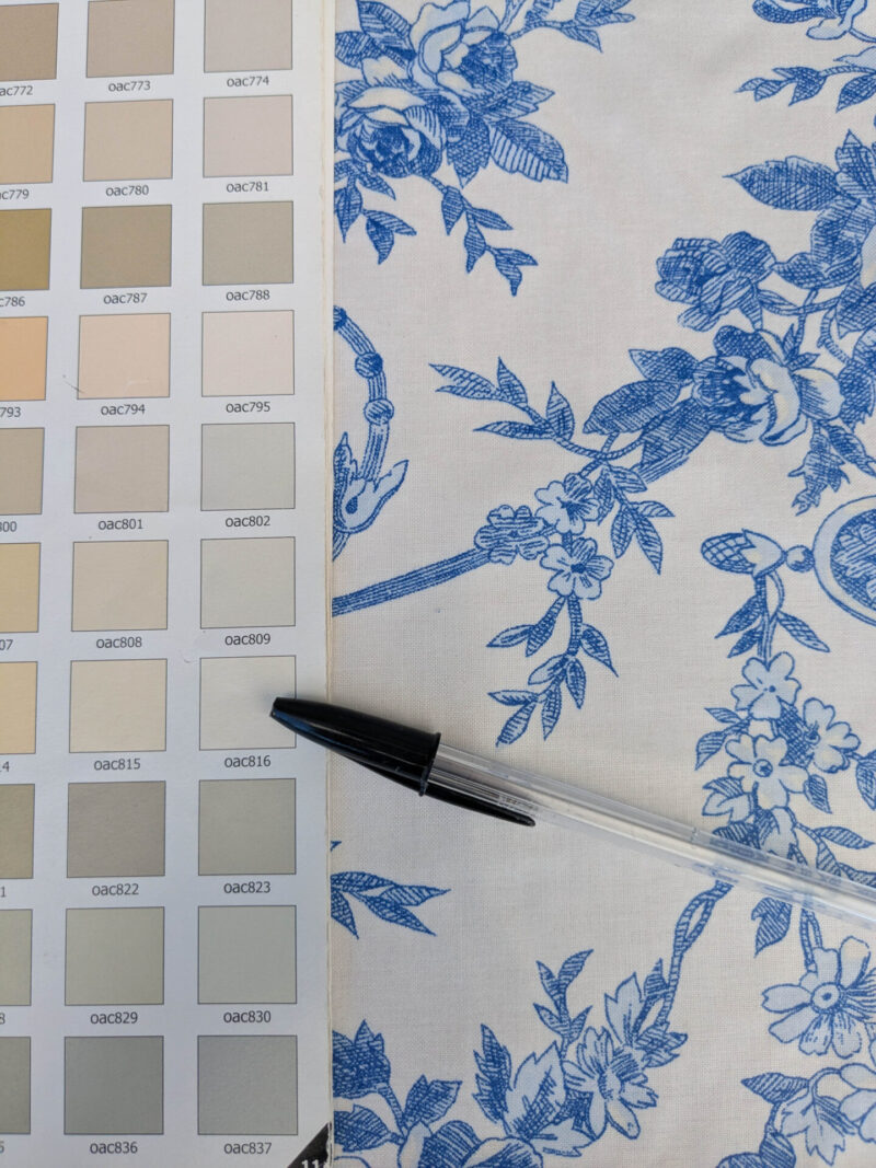 By yard Canvendish Hall Toile Print Historical Angel Cherubs Putti Dove Love Renaissance Toile de Jouy Blue on White