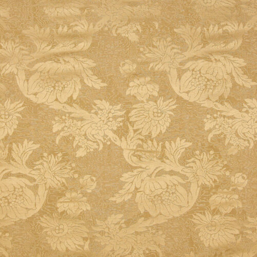 SC_000226695 Special Order  Scalamandre Damas Parc Monceau Yellow Gold Linen Cotton Damask Floral Moire MSRP USD464/y