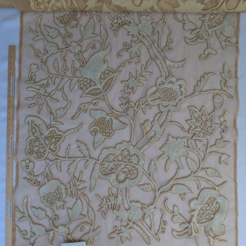 PXL_20250917_172250795_copy_1512x1827 Scalamandre Sikandra Crewel Sheer Ivory Multi Wool Hand Crewel Old World Weavers MSRP USD 770/Y width 39 inches (Narrow)