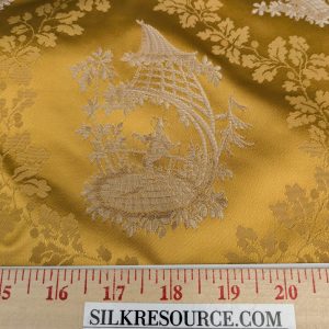 PXL_20250917_174030233 by yard Scalamandre Tassinari & Chatel Pillement Or Gold Yellow Chinoiserie Scenic Figurative MSRP USD 1080/y