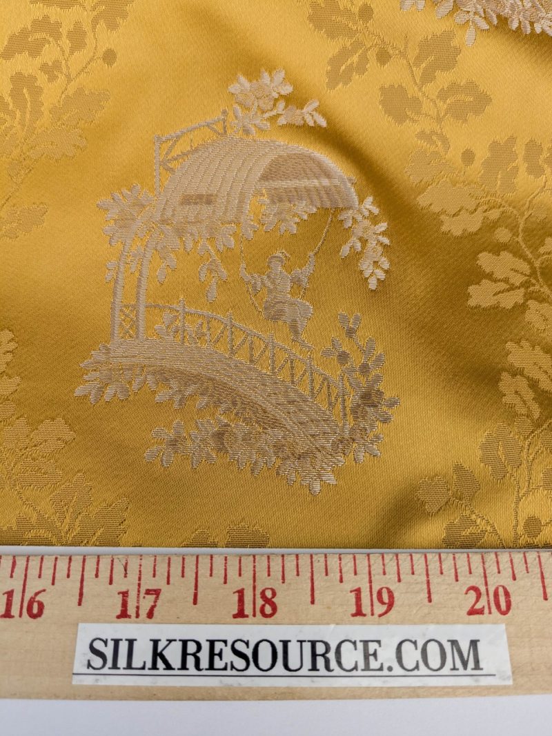 PXL_20250917_174043574 by yard Scalamandre Tassinari & Chatel Pillement Or Gold Yellow Chinoiserie Scenic Figurative MSRP USD 1080/y