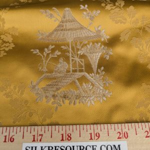 PXL_20250917_174101719 by yard Scalamandre Tassinari & Chatel Pillement Or Gold Yellow Chinoiserie Scenic Figurative MSRP USD 1080/y