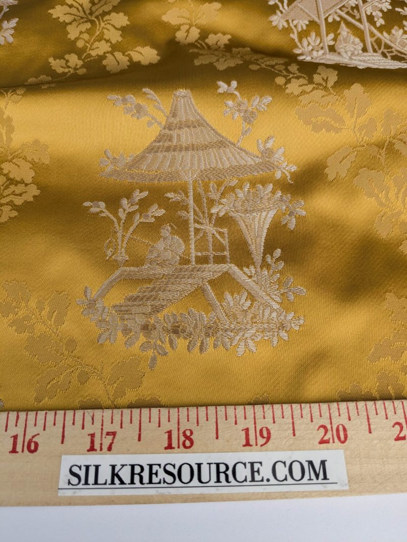 PXL_20250917_174101719 by yard Scalamandre Tassinari & Chatel Pillement Or Gold Yellow Chinoiserie Scenic Figurative MSRP USD 1080/y