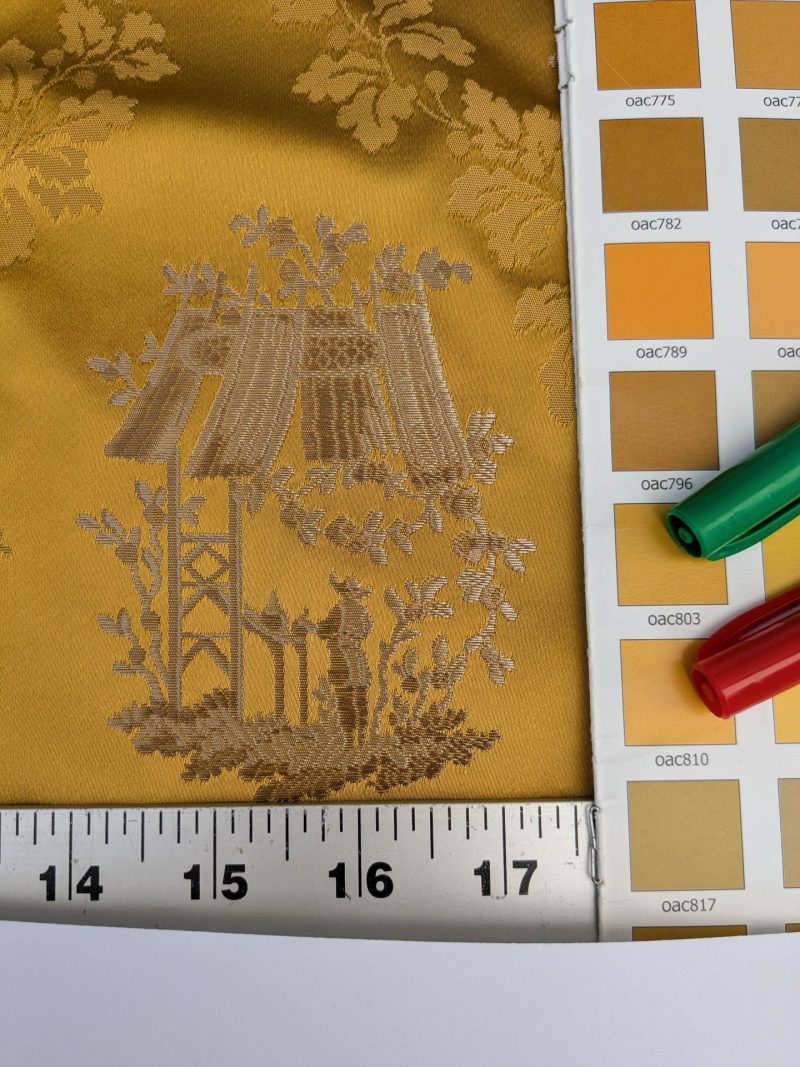 PXL_20250917_174254831 by yard Scalamandre Tassinari & Chatel Pillement Or Gold Yellow Chinoiserie Scenic Figurative MSRP USD 1080/y