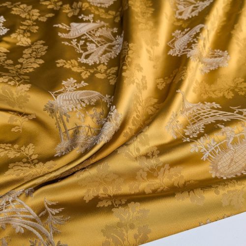 PXL_20250917_174322881 by yard Scalamandre Tassinari & Chatel Pillement Or Gold Yellow Chinoiserie Scenic Figurative MSRP USD 1080/y