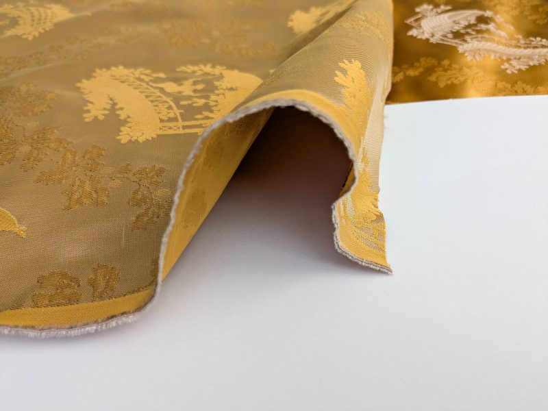 PXL_20250917_174334423 by yard Scalamandre Tassinari & Chatel Pillement Or Gold Yellow Chinoiserie Scenic Figurative MSRP USD 1080/y