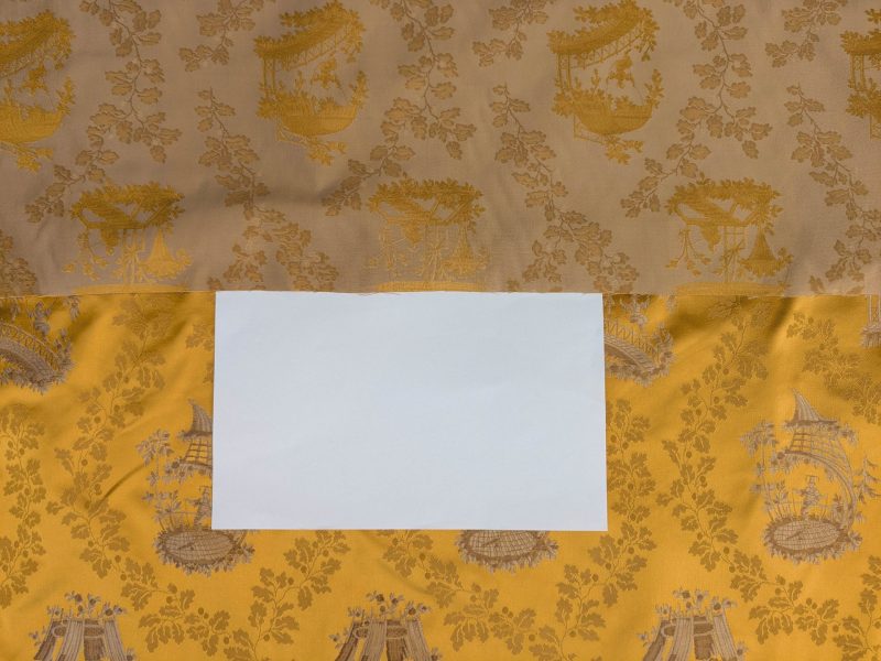 PXL_20250917_174346505 by yard Scalamandre Tassinari & Chatel Pillement Or Gold Yellow Chinoiserie Scenic Figurative MSRP USD 1080/y