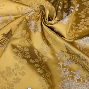 PXL_20250917_174438154 by yard Scalamandre Tassinari & Chatel Pillement Or Gold Yellow Chinoiserie Scenic Figurative MSRP USD 1080/y