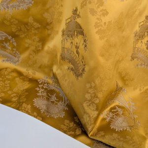 PXL_20250917_174536710 by yard Scalamandre Tassinari & Chatel Pillement Or Gold Yellow Chinoiserie Scenic Figurative MSRP USD 1080/y