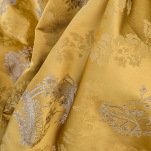 PXL_20250917_174546219 by yard Scalamandre Tassinari & Chatel Pillement Or Gold Yellow Chinoiserie Scenic Figurative MSRP USD 1080/y