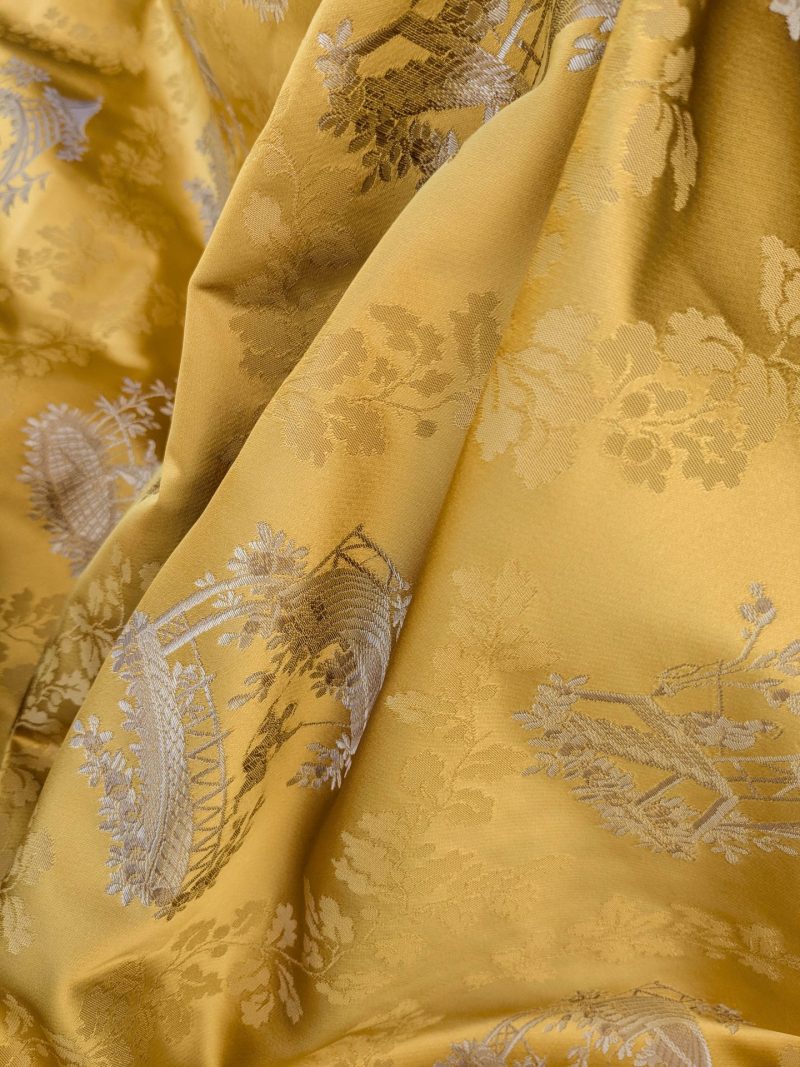 PXL_20250917_174546219 by yard Scalamandre Tassinari & Chatel Pillement Or Gold Yellow Chinoiserie Scenic Figurative MSRP USD 1080/y