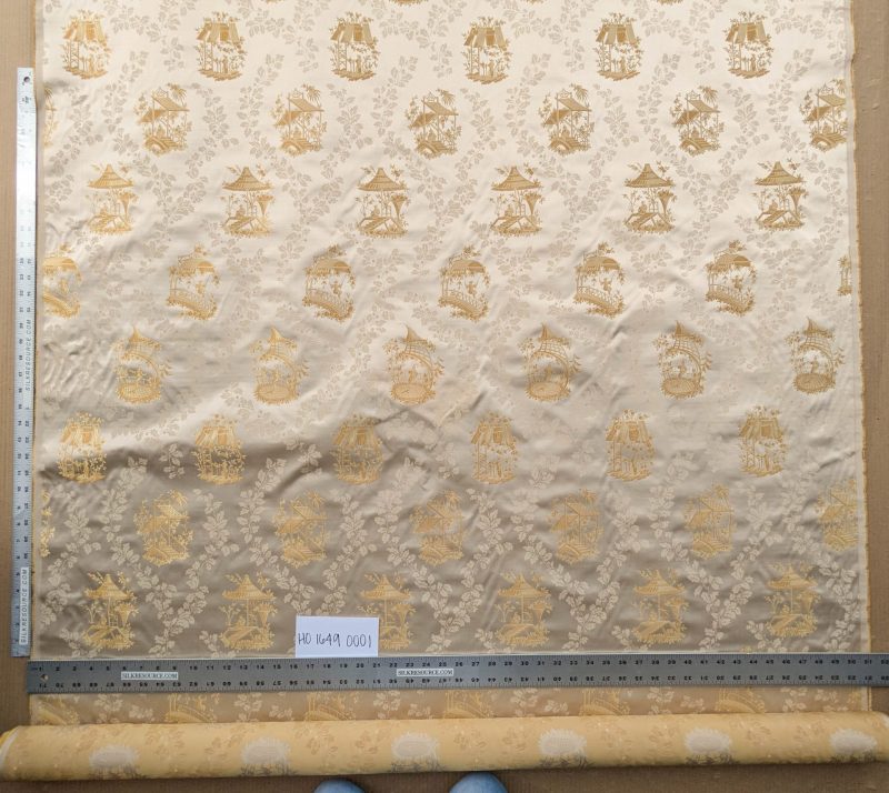 PXL_20250918_192401948 by yard Scalamandre Tassinari & Chatel Pillement Creme Gold Cream Chinoiserie Scenic Figurative MSRP USD 1080/y