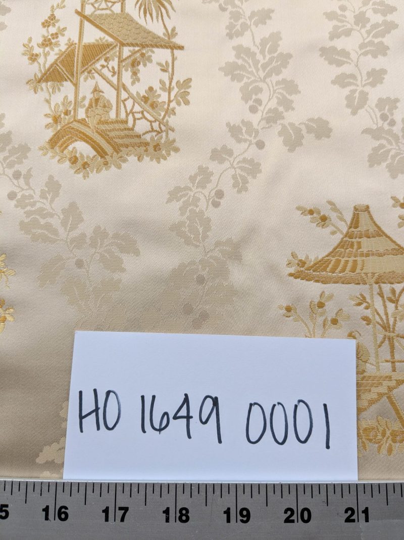 PXL_20250918_192412371 by yard Scalamandre Tassinari & Chatel Pillement Creme Gold Cream Chinoiserie Scenic Figurative MSRP USD 1080/y