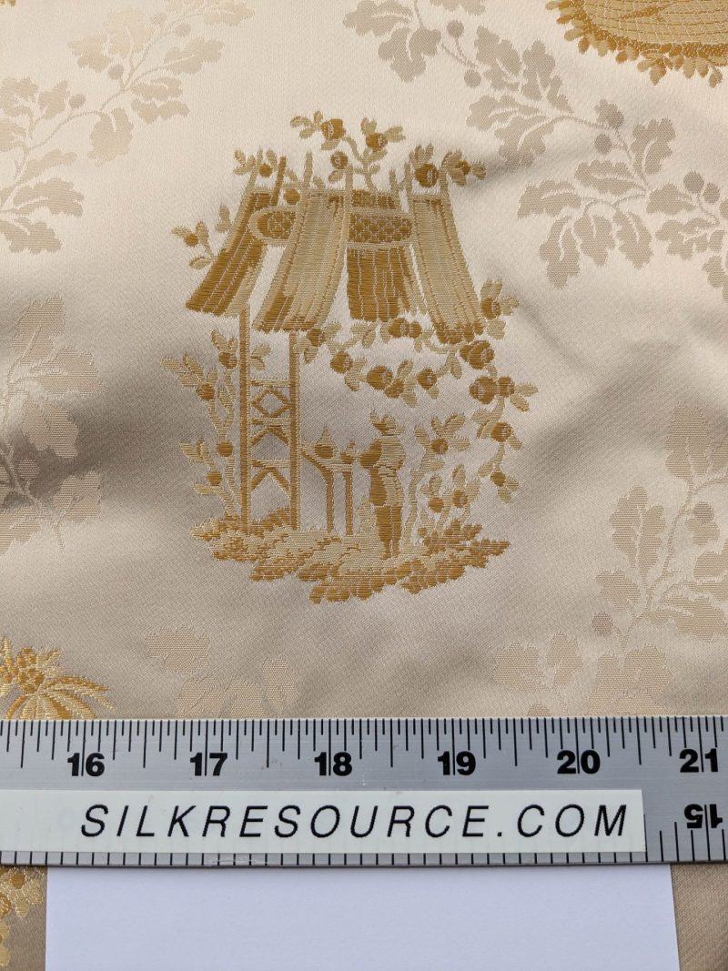 PXL_20250918_192423987 by yard Scalamandre Tassinari & Chatel Pillement Creme Gold Cream Chinoiserie Scenic Figurative MSRP USD 1080/y