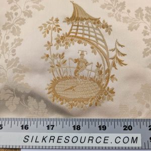 PXL_20250918_192431831 by yard Scalamandre Tassinari & Chatel Pillement Creme Gold Cream Chinoiserie Scenic Figurative MSRP USD 1080/y