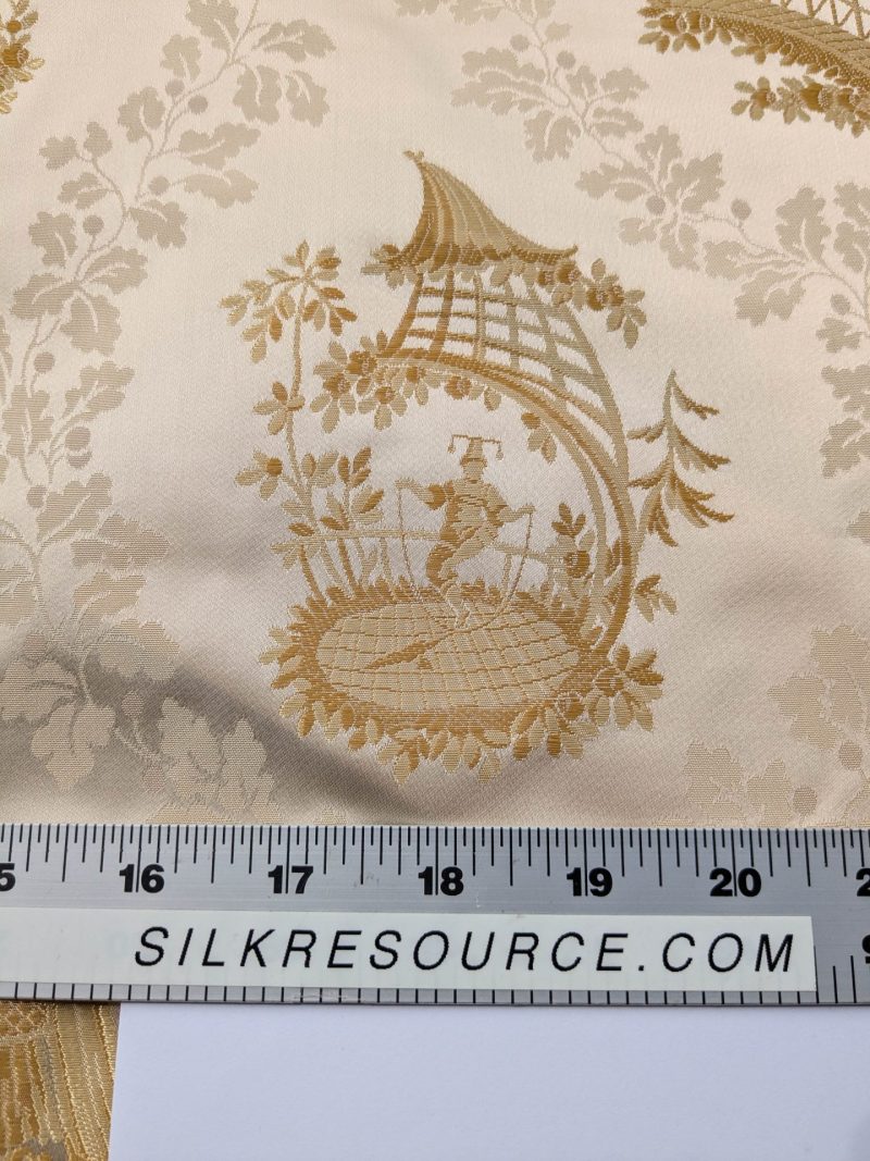 PXL_20250918_192431831 by yard Scalamandre Tassinari & Chatel Pillement Creme Gold Cream Chinoiserie Scenic Figurative MSRP USD 1080/y