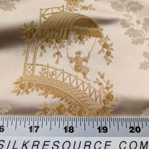 PXL_20250918_192448471 by yard Scalamandre Tassinari & Chatel Pillement Creme Gold Cream Chinoiserie Scenic Figurative MSRP USD 1080/y