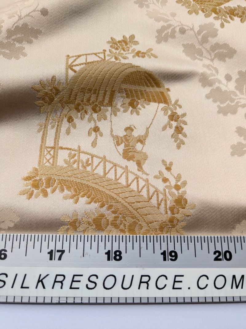 PXL_20250918_192448471 by yard Scalamandre Tassinari & Chatel Pillement Creme Gold Cream Chinoiserie Scenic Figurative MSRP USD 1080/y