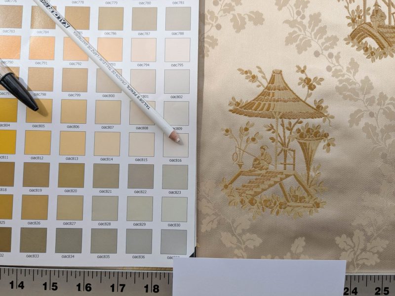 PXL_20250918_192550511 by yard Scalamandre Tassinari & Chatel Pillement Creme Gold Cream Chinoiserie Scenic Figurative MSRP USD 1080/y