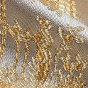 PXL_20250918_192633812 by yard Scalamandre Tassinari & Chatel Pillement Creme Gold Cream Chinoiserie Scenic Figurative MSRP USD 1080/y