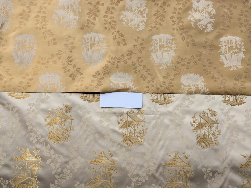 PXL_20250918_192740379 by yard Scalamandre Tassinari & Chatel Pillement Creme Gold Cream Chinoiserie Scenic Figurative MSRP USD 1080/y