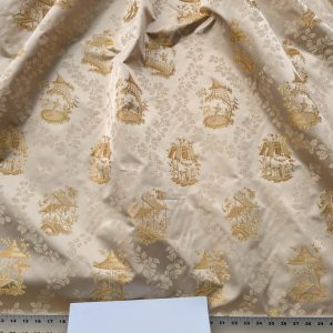 PXL_20250918_192847214 by yard Scalamandre Tassinari & Chatel Pillement Creme Gold Cream Chinoiserie Scenic Figurative MSRP USD 1080/y