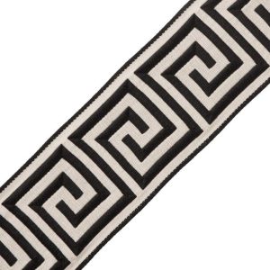 Samuel and Sons 2.75" Aristotle Greek Key Trim Gimps Braids White Black