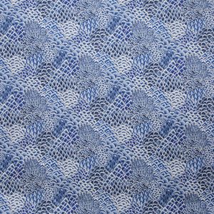 Brunschwig & Fils Katibi Print Blue White  Abstract Cotton MSRP USD292/y